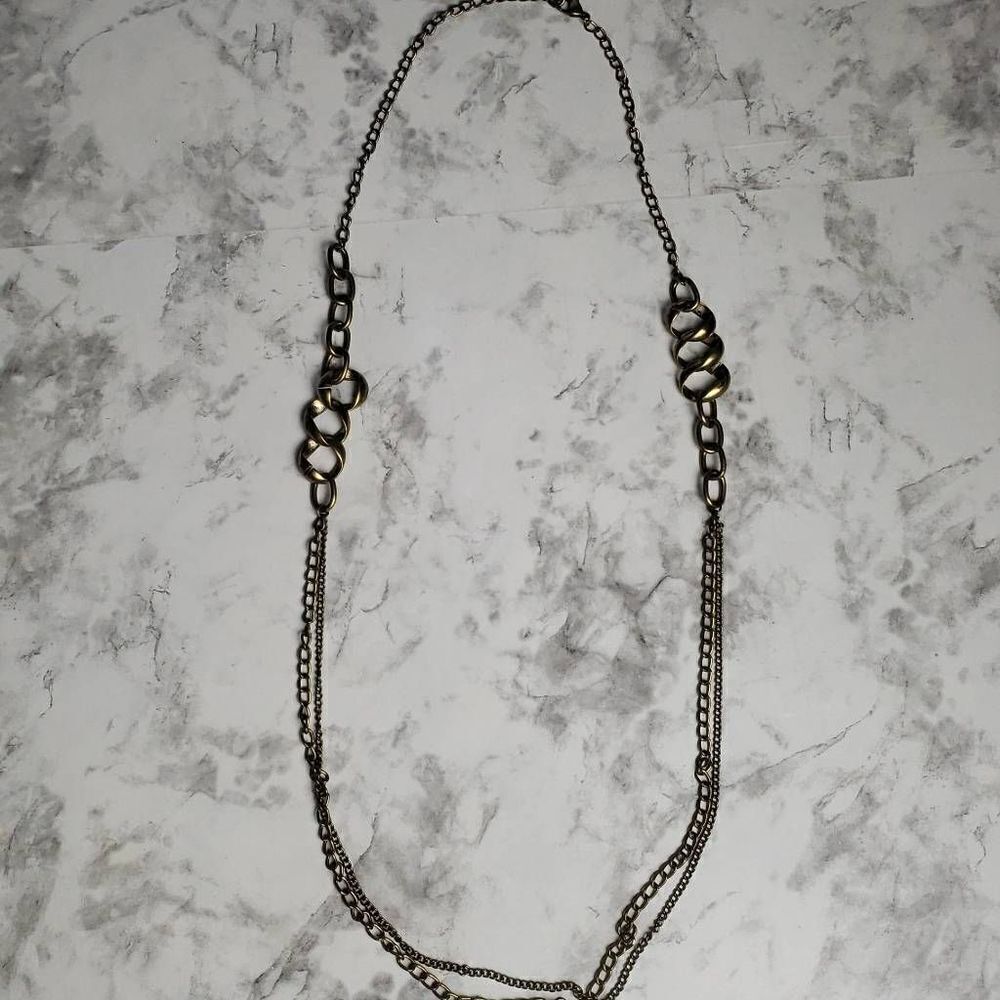 ‎Gold Toned Long Necklace